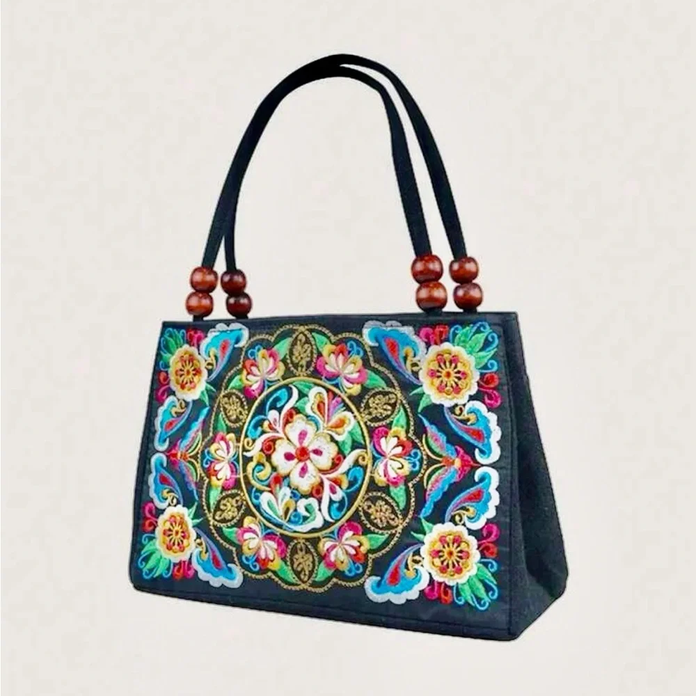Floral Embroidered Handbag - Picture 1 of 6
